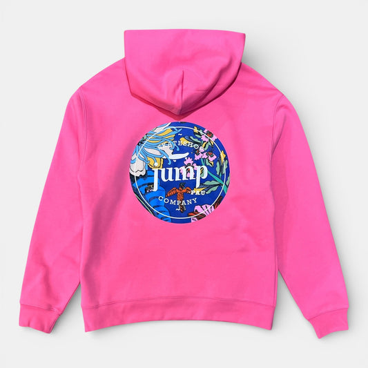 SWEAT CAPUCHE LESFLEURS fushia / flowerblue