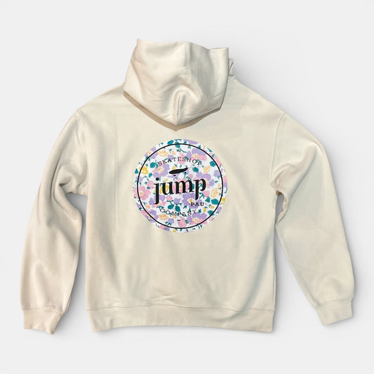 SWEAT CAPUCHE LESFLEURS beige / flowergreen