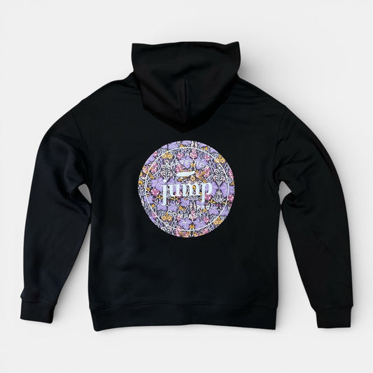 SWEAT CAPUCHE LESFLEURS noir / flowerpurple
