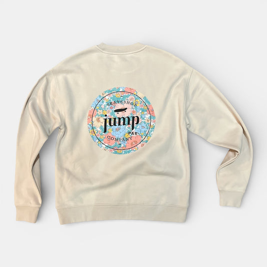 SWEAT SANS CAPUCHE LESFLEURS beige / flowerpastel