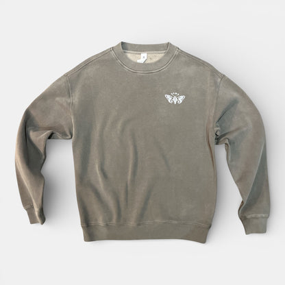 SWEAT SANS CAPUCHE LEPAPILLON mini gris delavé