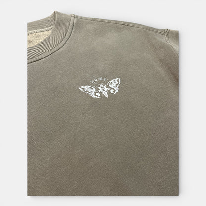 SWEAT SANS CAPUCHE LEPAPILLON mini gris delavé