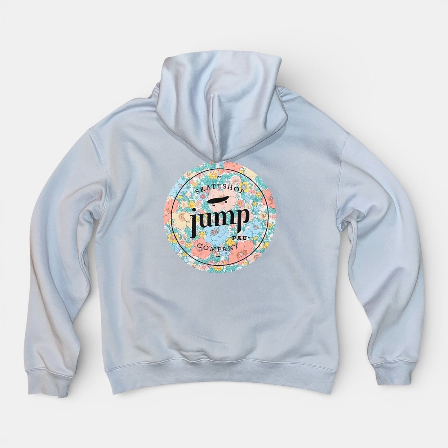 SWEAT CAPUCHE LESFLEURS bleuciel/flowerpastel