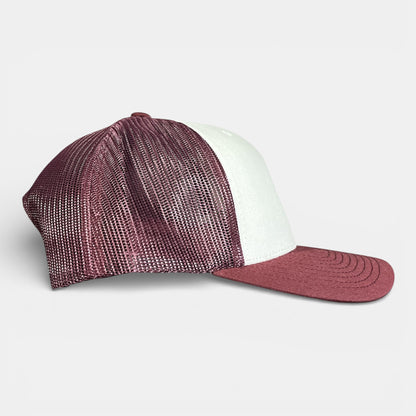 CASQUETTE LAROSE filet bordeaux/blanc
