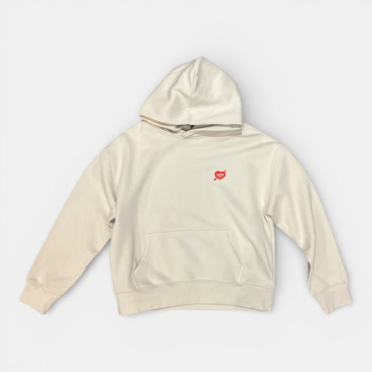 SWEAT CAPUCHE GIRL LECOEUR beige/rouge