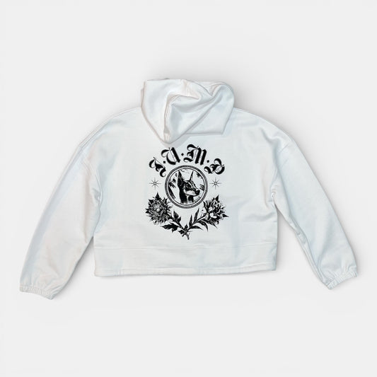 SWEAT CAPUCHE GIRL LEDOBERMAN lien blanc